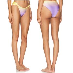SIMKHAI NWT Francesca Bikini Bottom Jam Sunset Ombré large cut out purple swim
